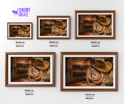 Cowboy Hat and Lasso - Diamond Painting Kit