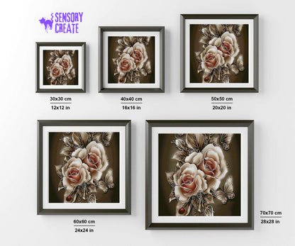 Sepia Roses - Diamond Painting Kit