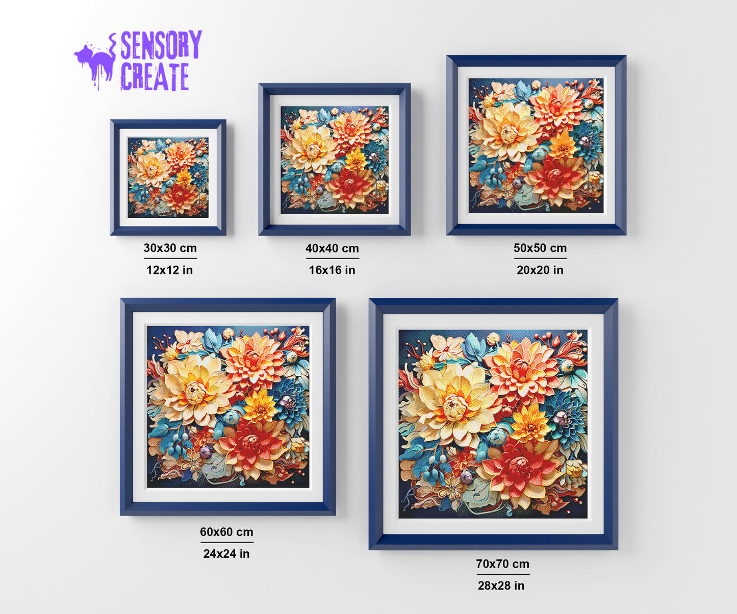 Blooming Flowers - Diamond Painting Kit