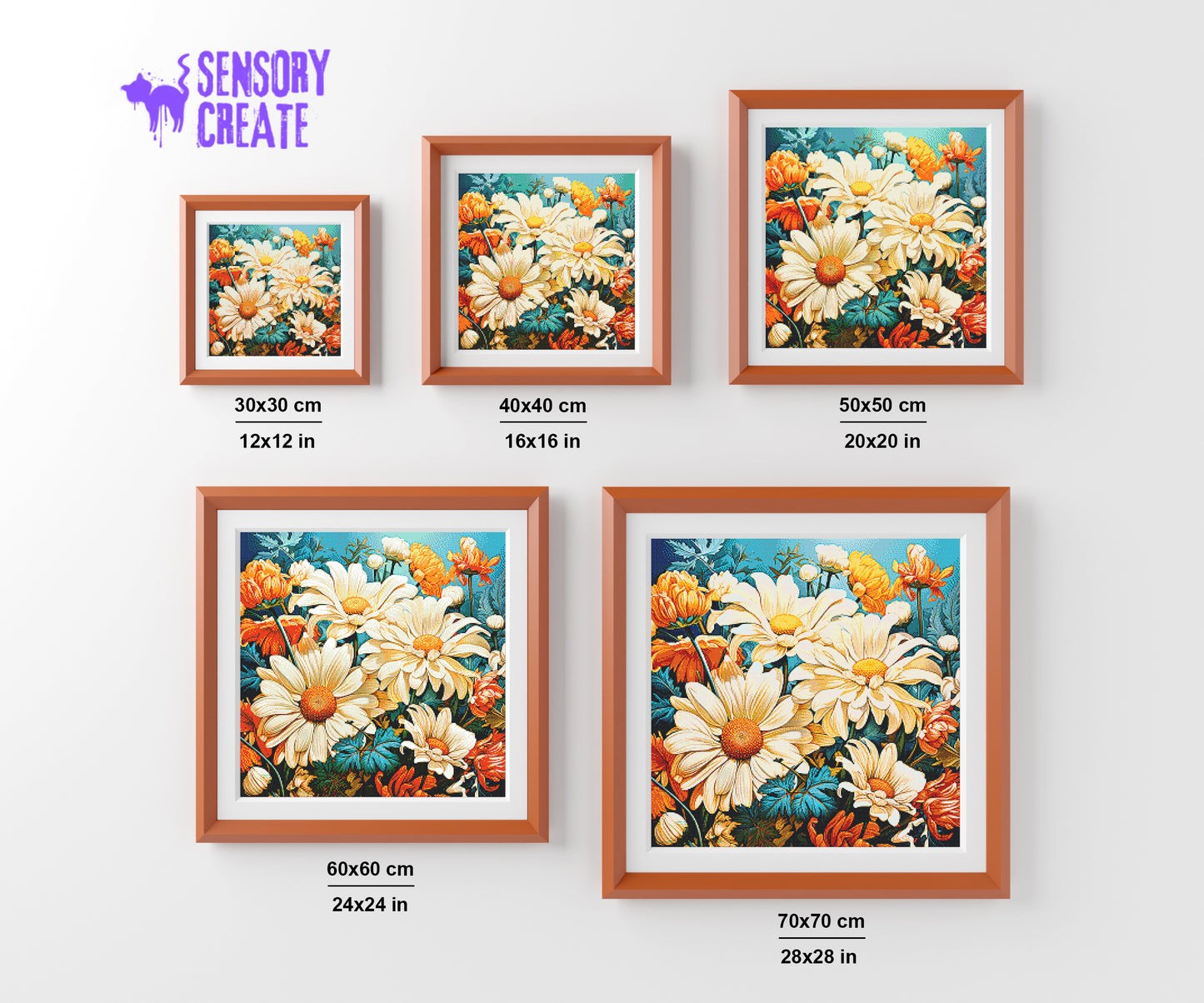 White Daisy - Diamond Painting Kit