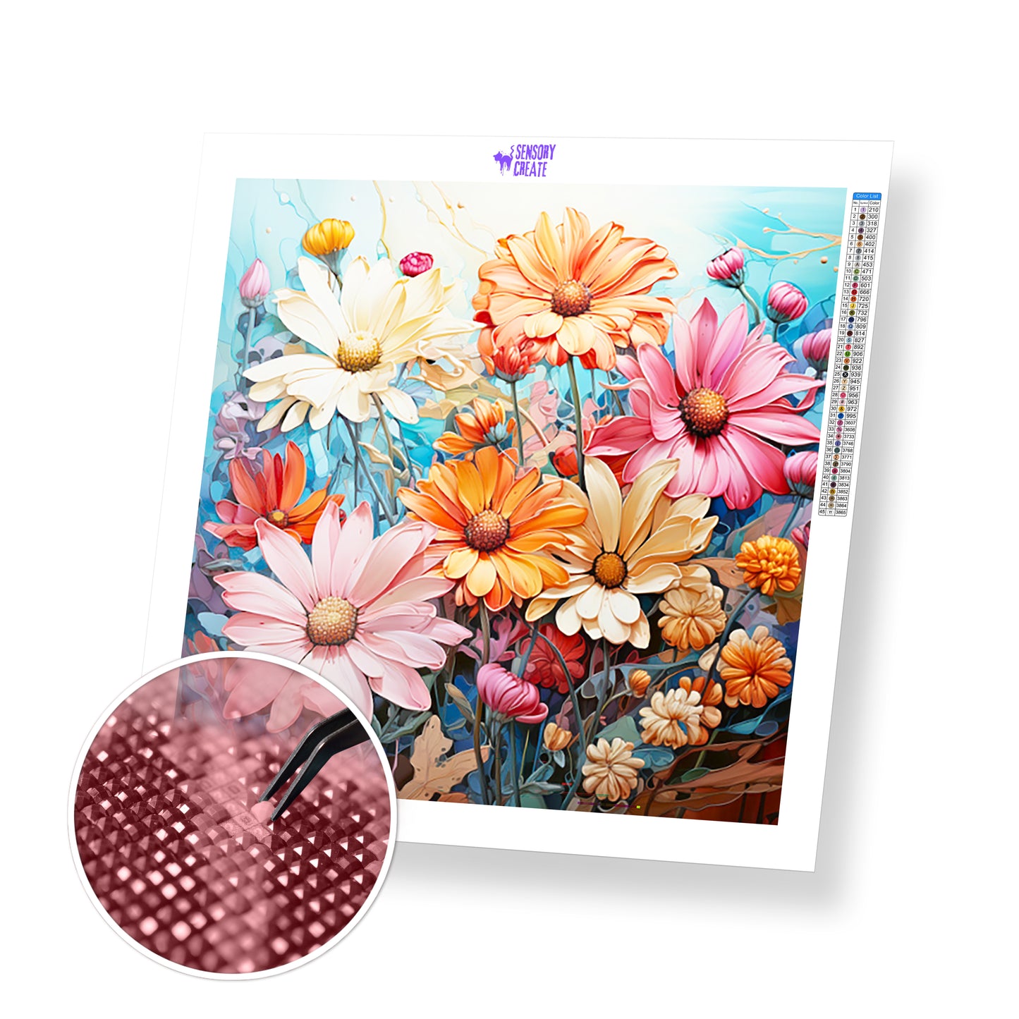 Colorful Daisies - Diamond Painting Kit