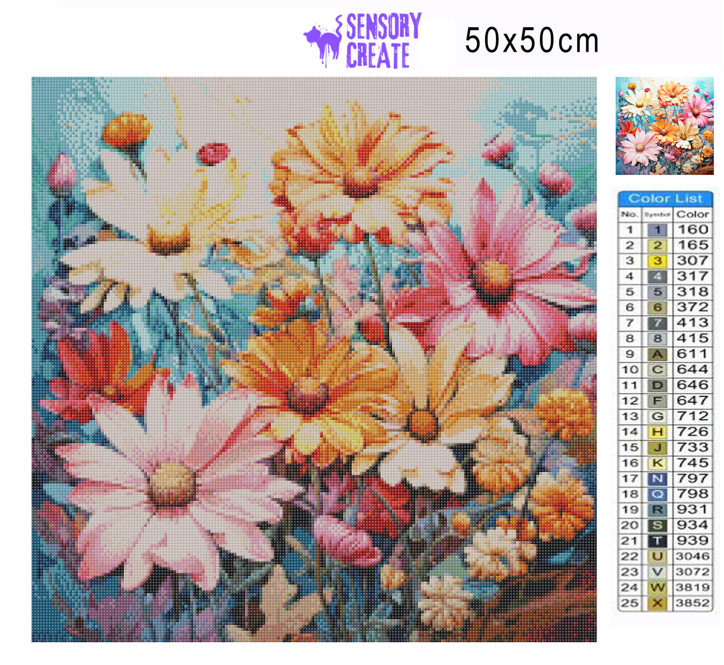 Colorful Daisies - Diamond Painting Kit