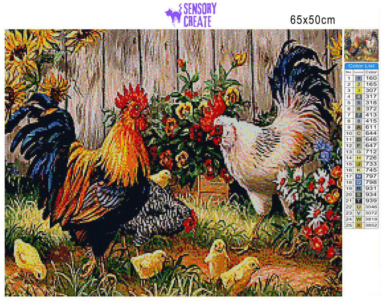 Chickens - Diamond Painting Kit