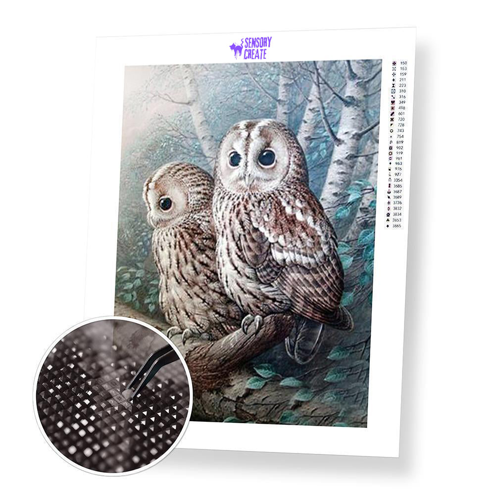 Owl on a Tree - Diamond Painting Kit