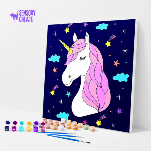 Unicorn and Stars - Paint By Numbers Kit