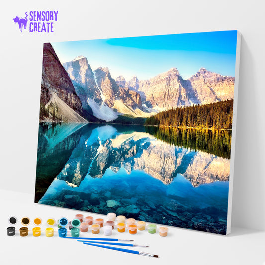 Reflection at Lake Moraine - Paint By Numbers Kit