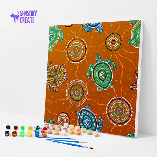 Turtles and Circles - Paint By Numbers Kit