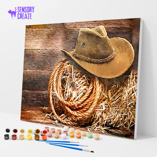 Cowboy Hat and Lasso - Paint By Numbers Kit