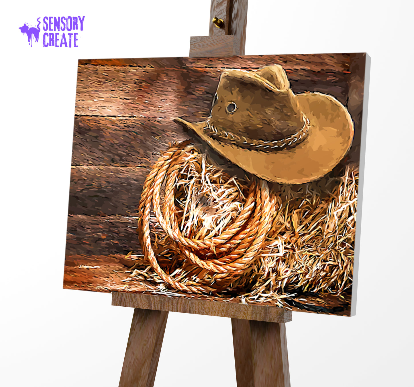 Cowboy Hat and Lasso - Paint By Numbers Kit