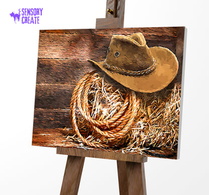 Cowboy Hat and Lasso - Paint By Numbers Kit