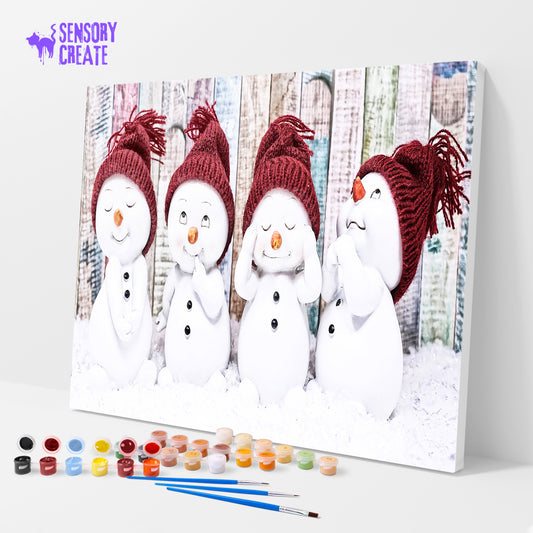 Cute Snowmen - Paint By Numbers Kit