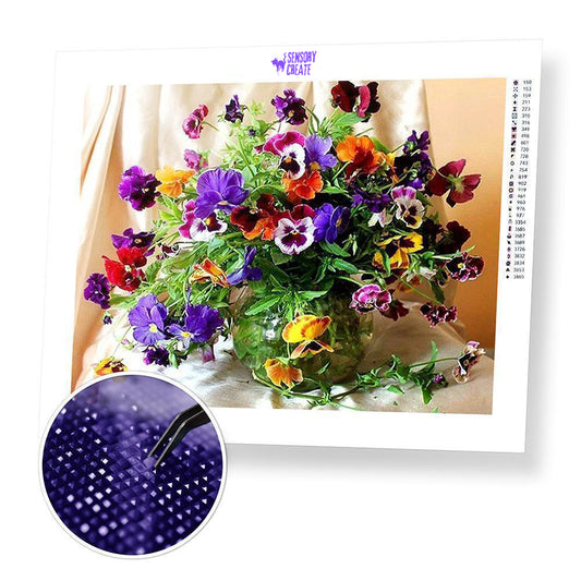 Purple Flowers - Diamond Painting Kit