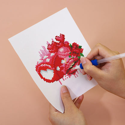 Set of 12 Red Roses - Mini Diamond Painting Kit