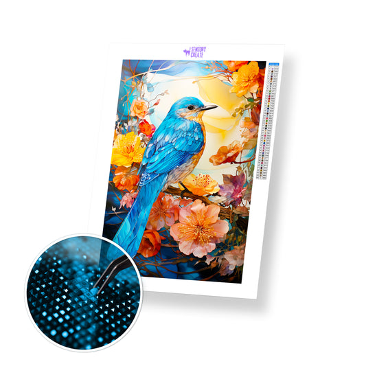 Bird and Flowers - Diamond Painting Kit