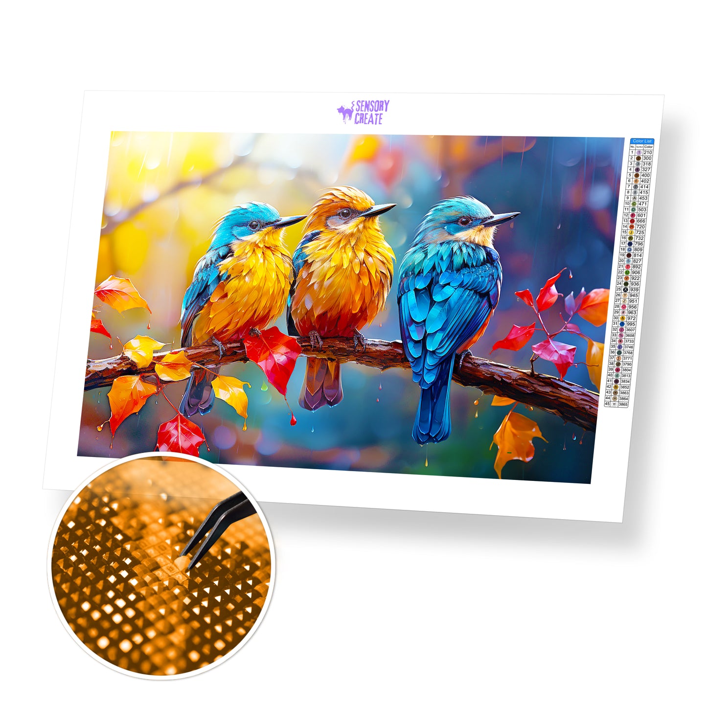 Three Little Birds - Diamond Painting Kit