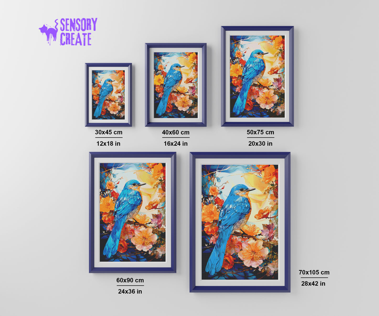 Bird and Flowers - Diamond Painting Kit