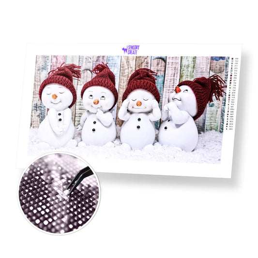 Cute Snowmen - Diamond Painting Kit