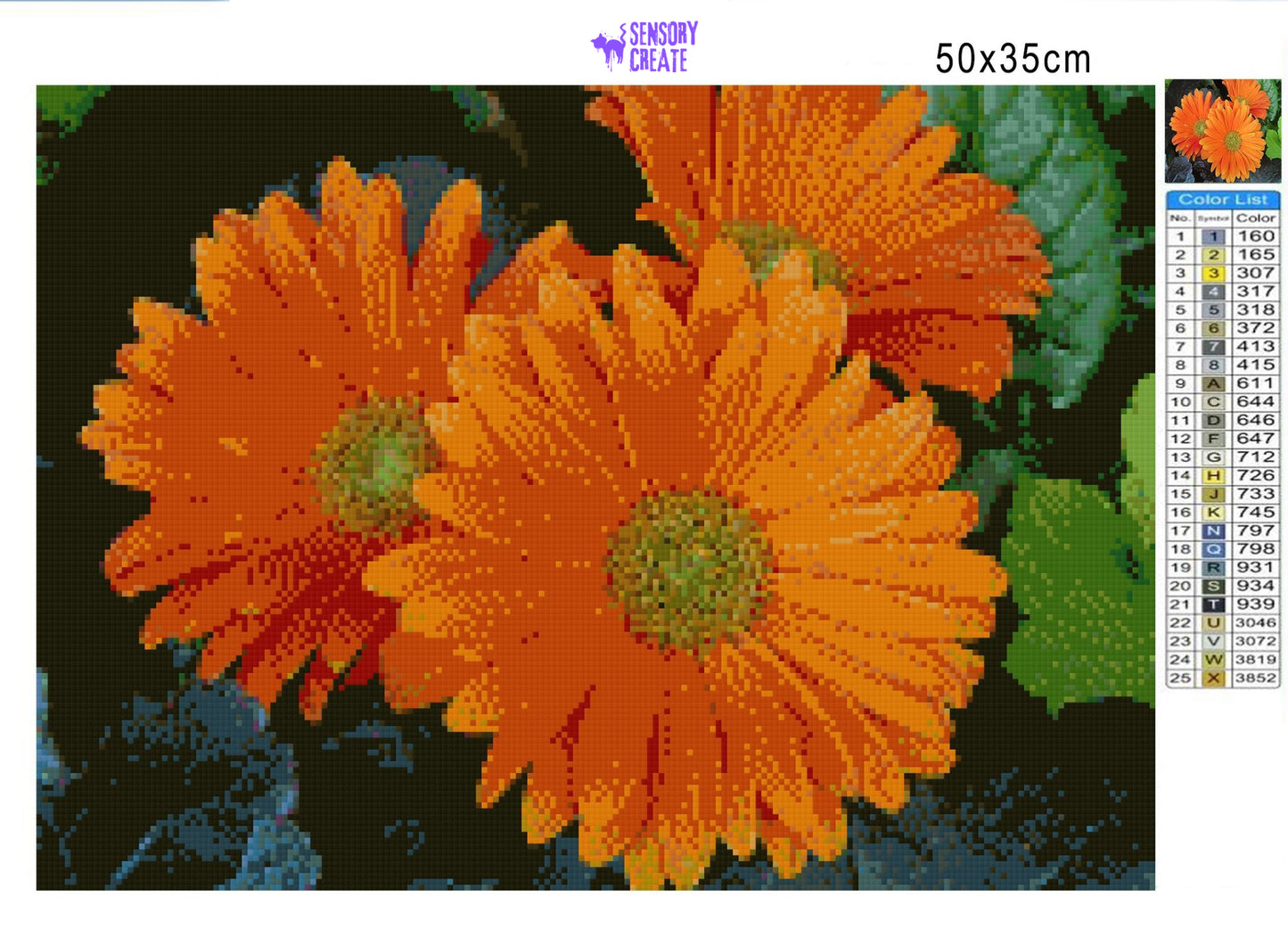 Orange Gerbera - Diamond Painting Kit