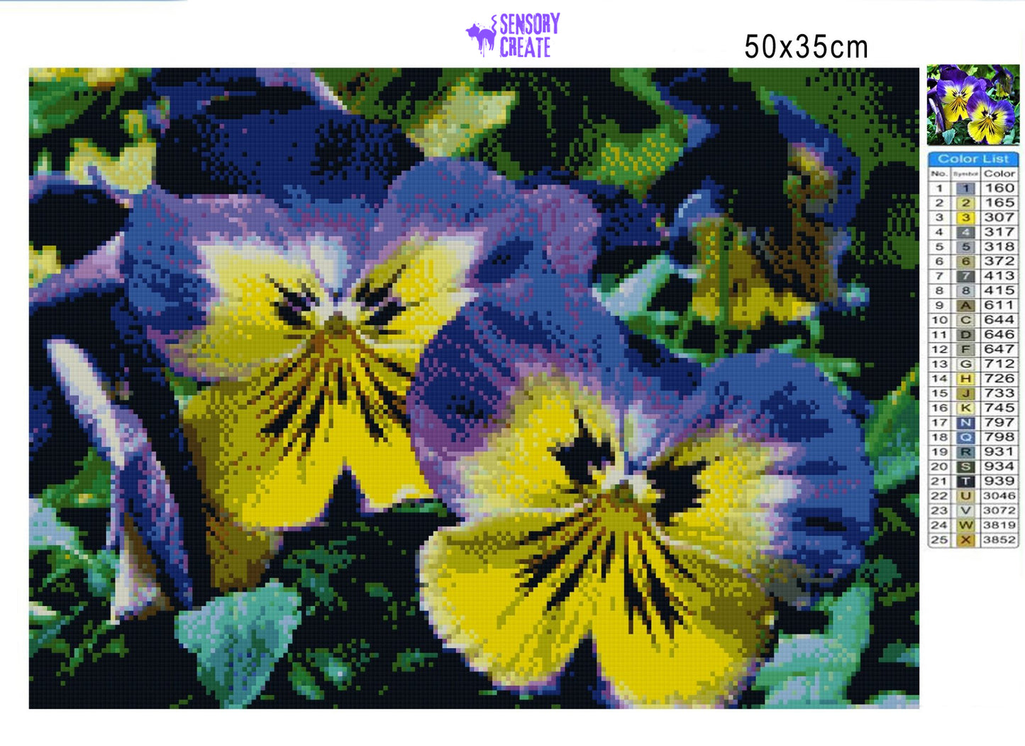 Purple Pansy - Diamond Painting Kit